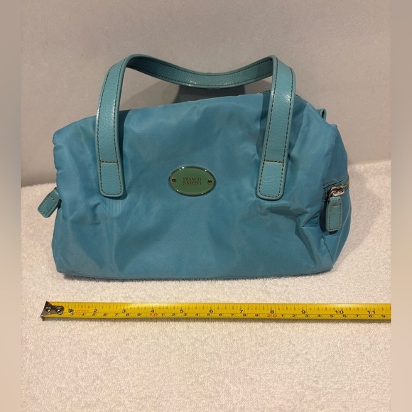 Franco Sarto Teal Blue Nylon Barrel Bag Shoulder Bag Handbag - Picture 10 of 11